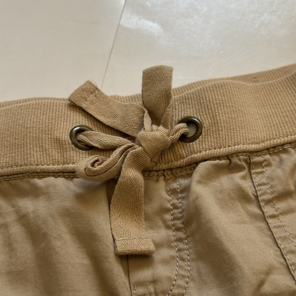 Women's Black and Tan adjustable drawstring Shorts elastic waistband tan cargo - Picture 12 of 17